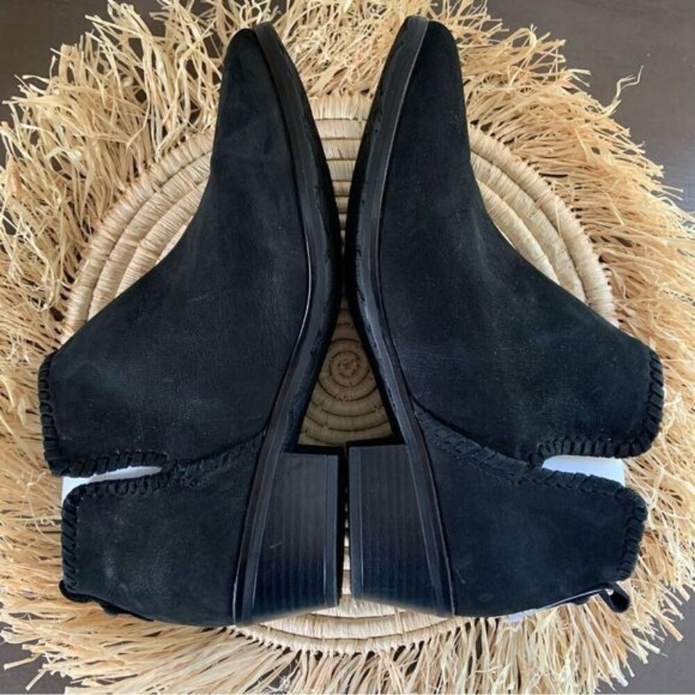 JACK ROGERS Women's Layla Black Suede Heeled Ankle Boots Size 11 - Picture 7 of 16
